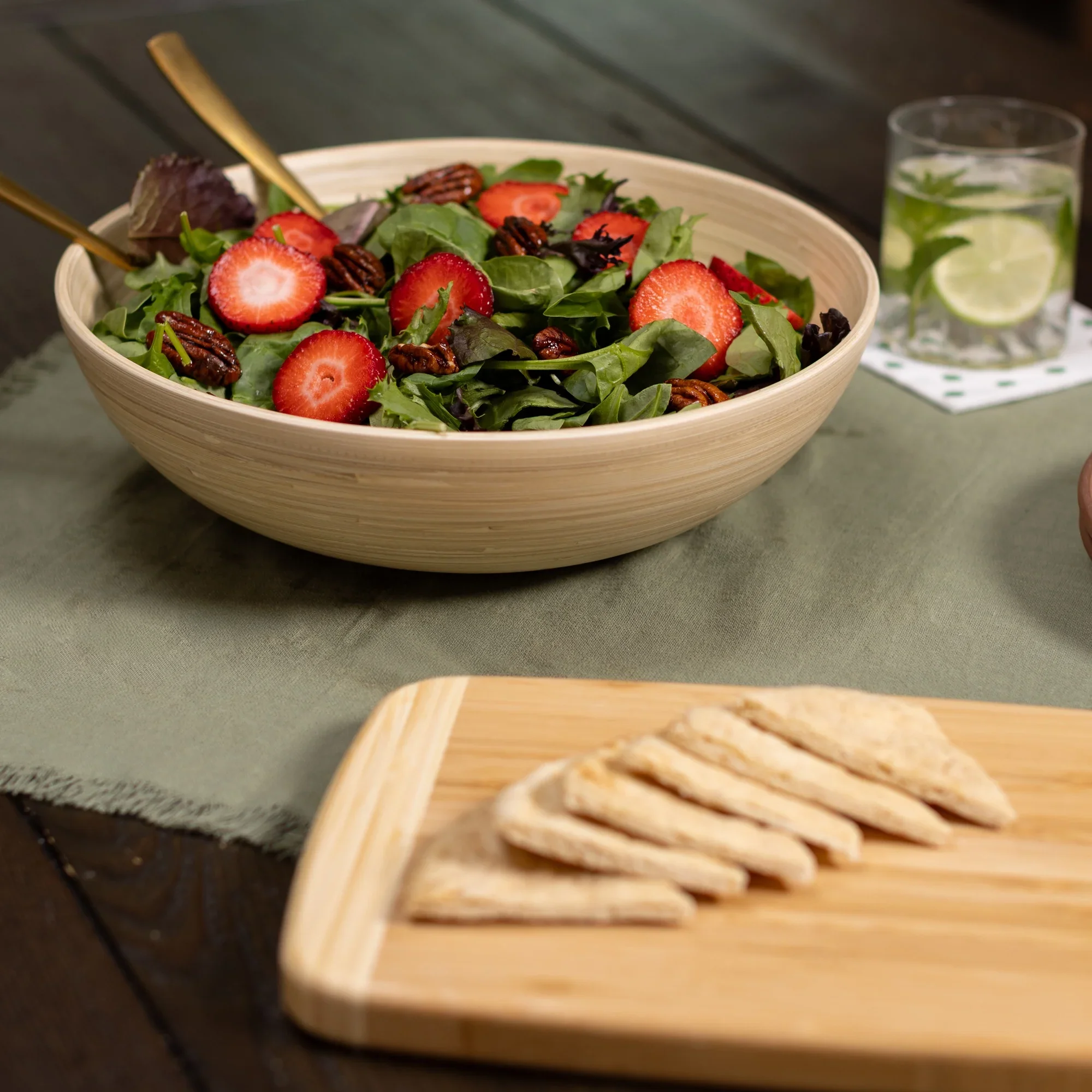 Lexa Bamboo Salad Bowl β 12" β Natural - Image 4