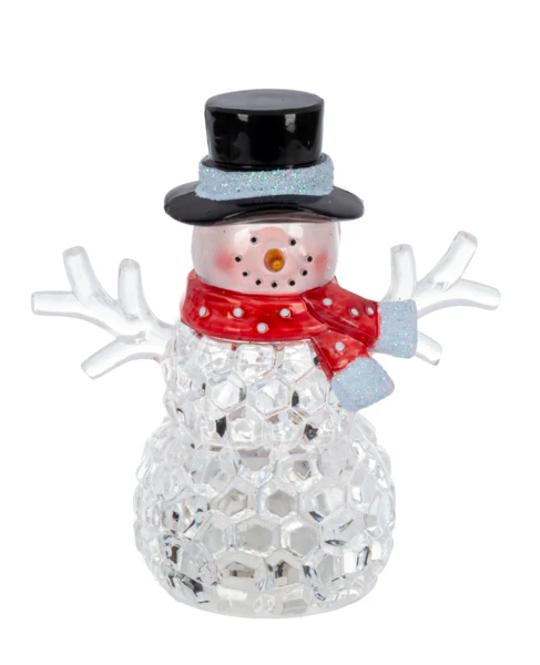 Light Up Mini LED Crystal Snowman – Assorted Colors – Each Sold Separately - Image 3
