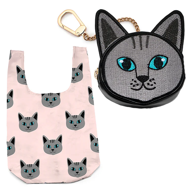 Living Royal 2 in 1 Bag Charm + Shopper Bag Inside – Cat