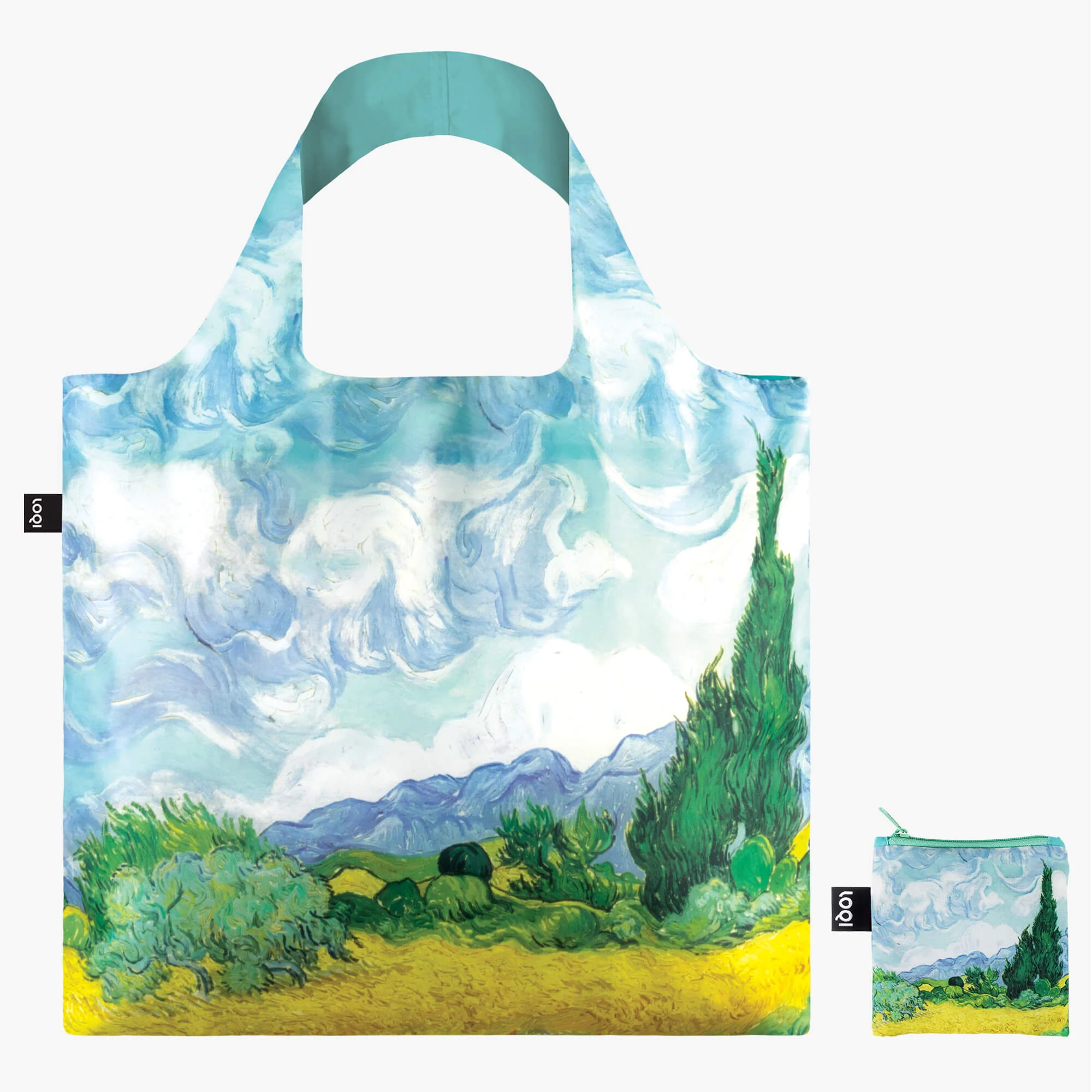 LOQI Reusable Recycled Tote Bag – Van Gogh - Wheat Field with Cypresses - Image 2