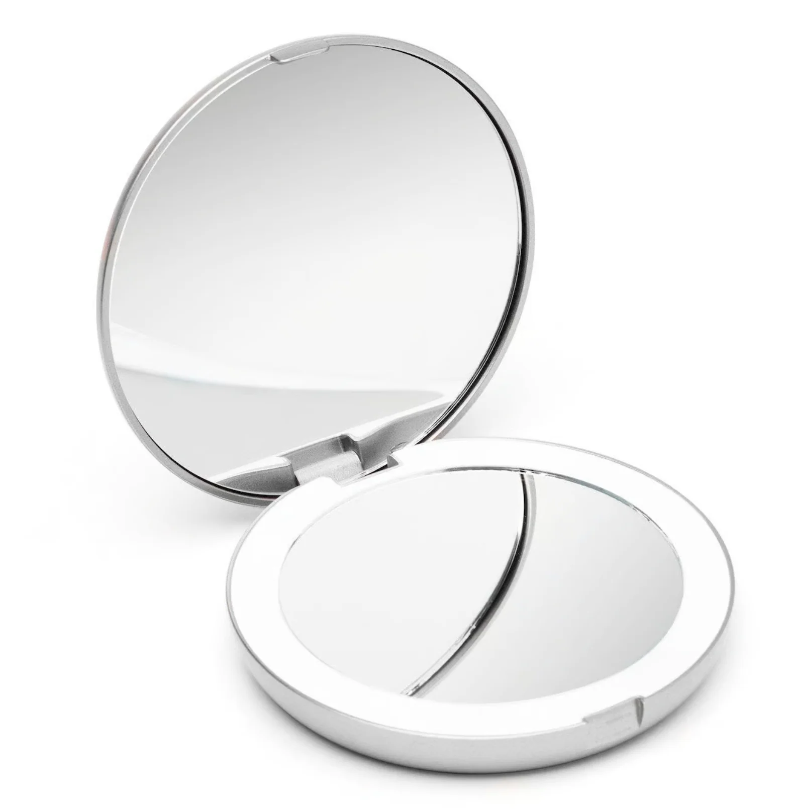 Lumi Mini Compact Lighted Mirror – 4" – White – 1X/10X Magnification - Image 2
