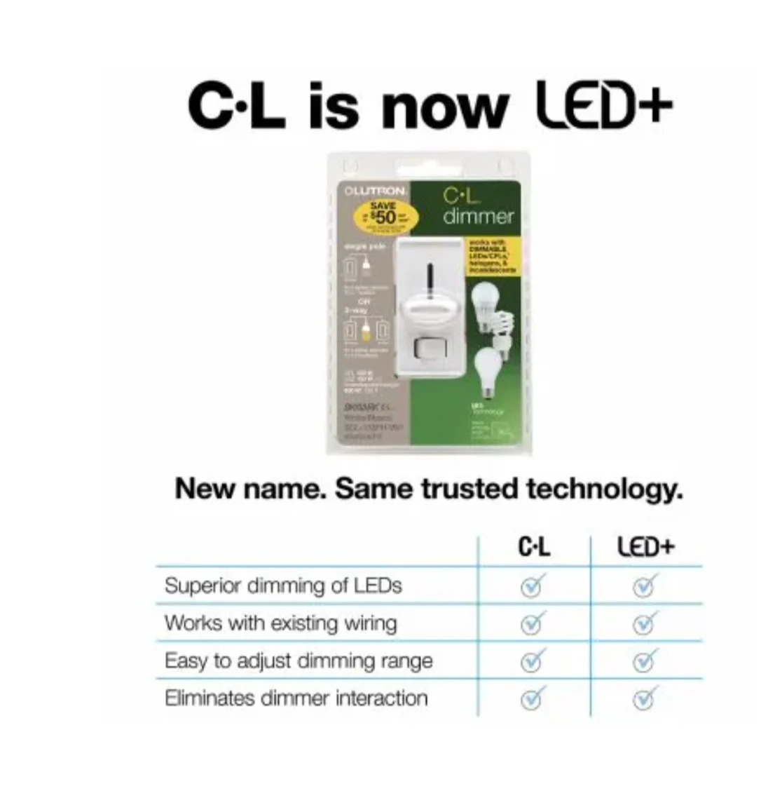 Lutron Skylark LED+ Dimmer - Single-Pole/3-Way Dimmer Switch –150-Watt – Ivory - Image 2