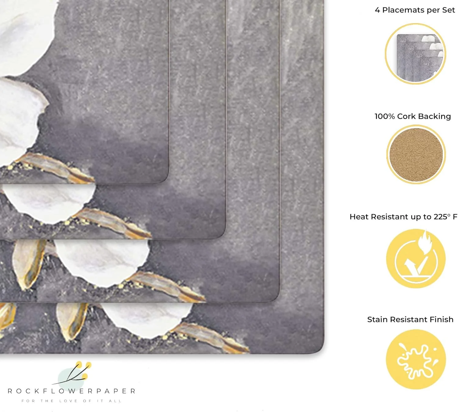 Magnolia Art Hardboard Placemats – Boxed 4 Pack - Image 6