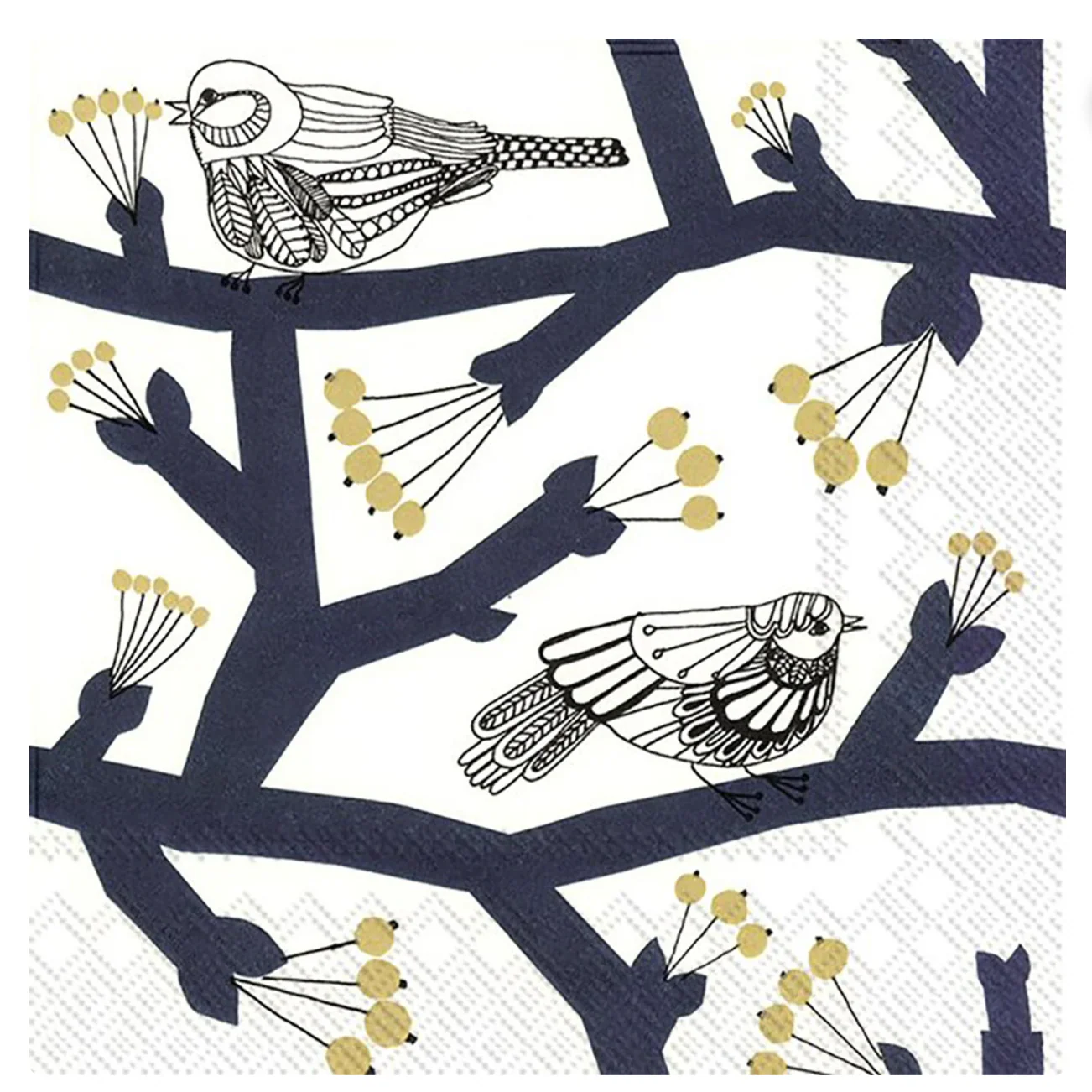 Marimekko Pakkanen Cocktail Beverage Napkins β Dark Blue β 20pk