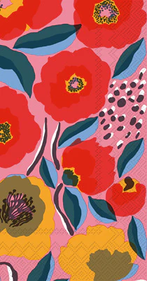 Marimekko Rosarium Rose Guest Towels - 16pk
