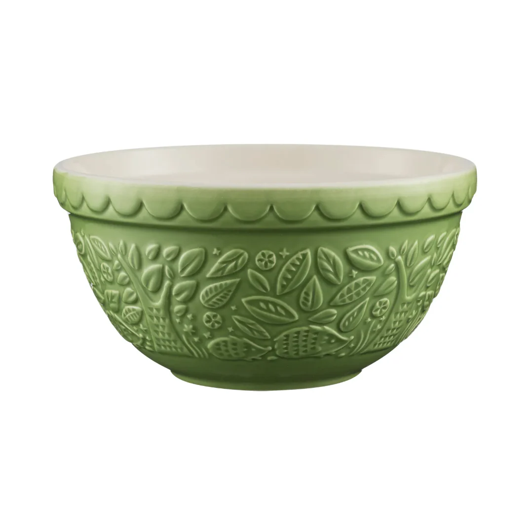 Mason Cash Ceramic Mixing Bowl – "In The Forest" – Hedgehog Green - 8.27"dia. x 4"