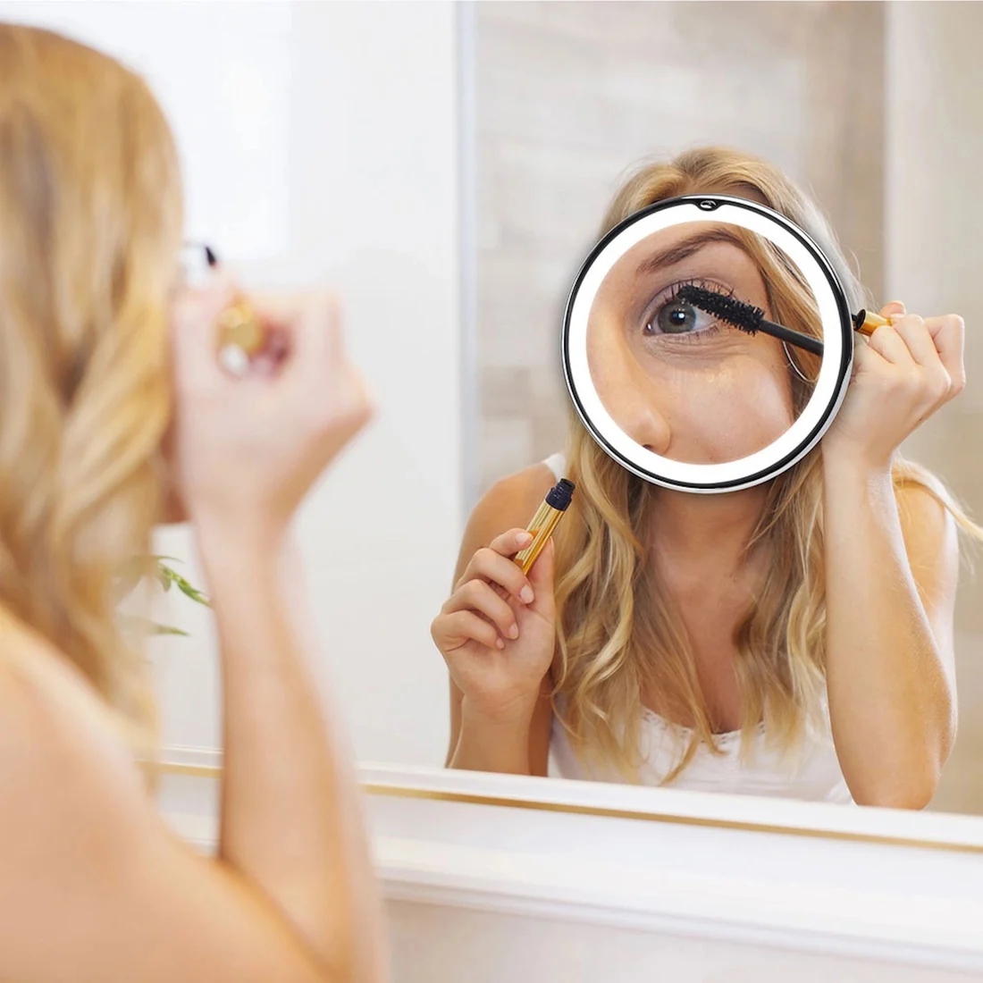 Maya Lighted 7x Magnifying Mirror with Suction Mount - Image 5