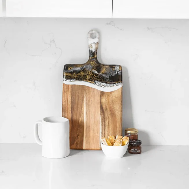 Medium Acacia Fine Resin Cheese Board – Onyx - Image 2