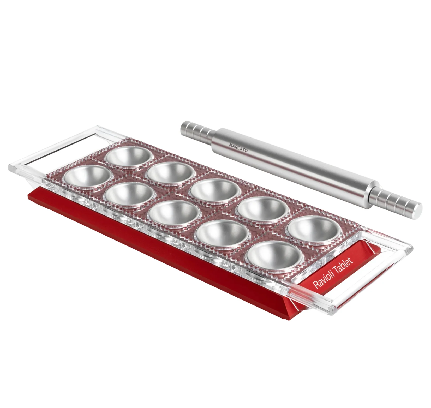 Mercato Ravioli Tablet Mold for Stuffed Pasta β Red