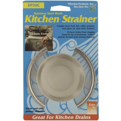 Mesh Kitchen Strainer with Chrome Ring β Stainless Steel