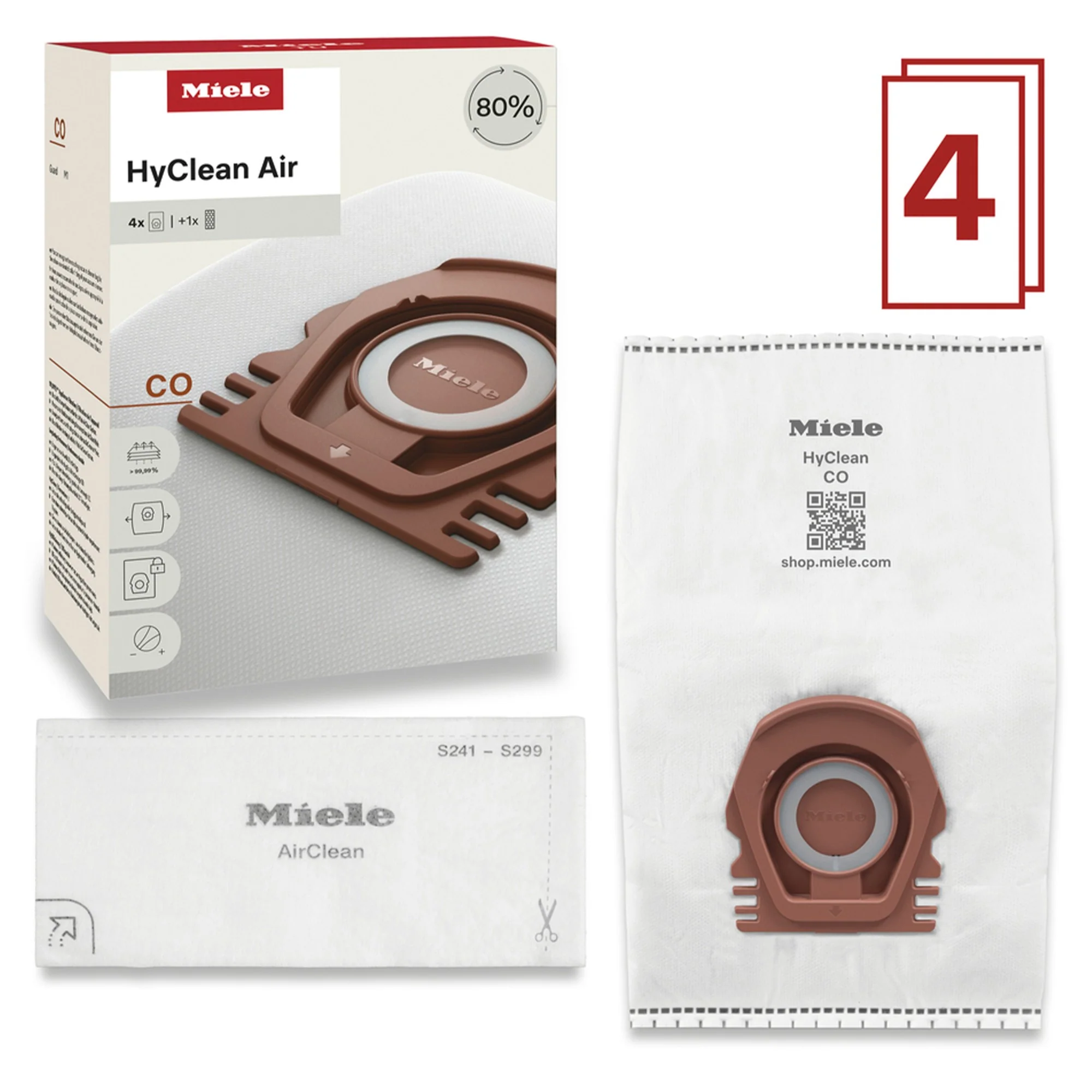 Miele CO HyClean Air For Classic Guard M1 Canister Vacuum – 4pk - Image 2