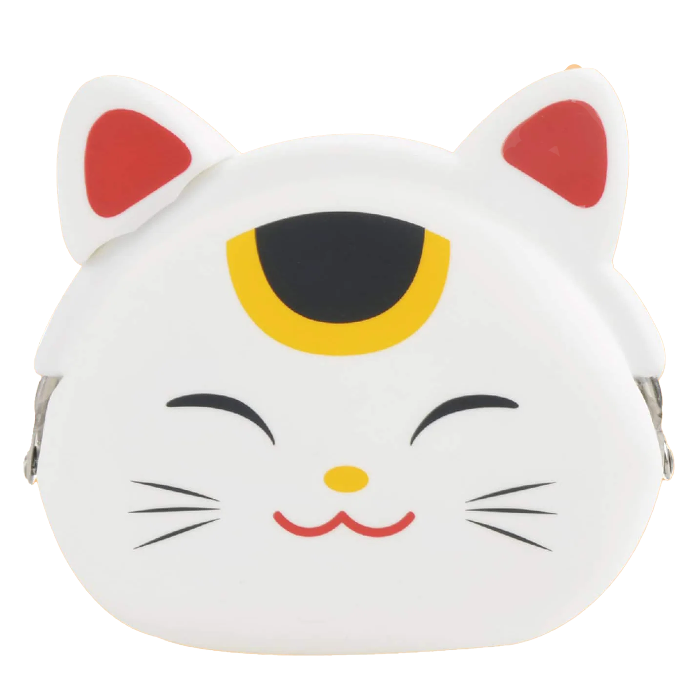 Mimi POCHIBI Japan Silicon Coin Purse – Lucky Cat – White