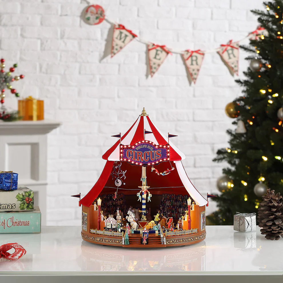 Mr. Christmas 90th Anniversary Animated and Musical Worlds Fair Big Top Circus - Image 3