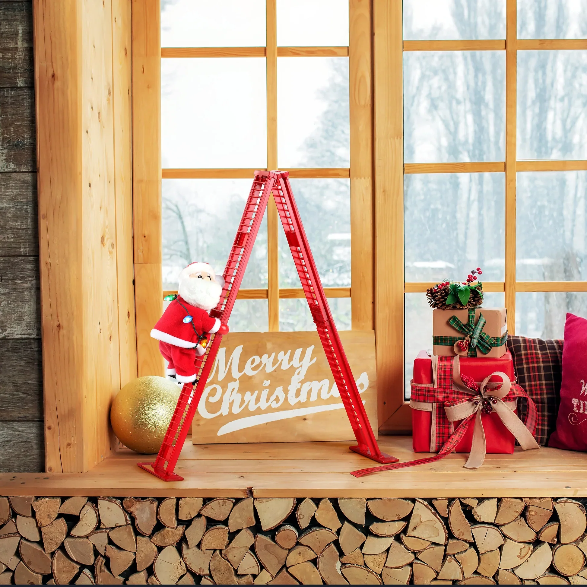 Mr. Christmas Animated Tabletop Climbing Santa – 17" - Image 3
