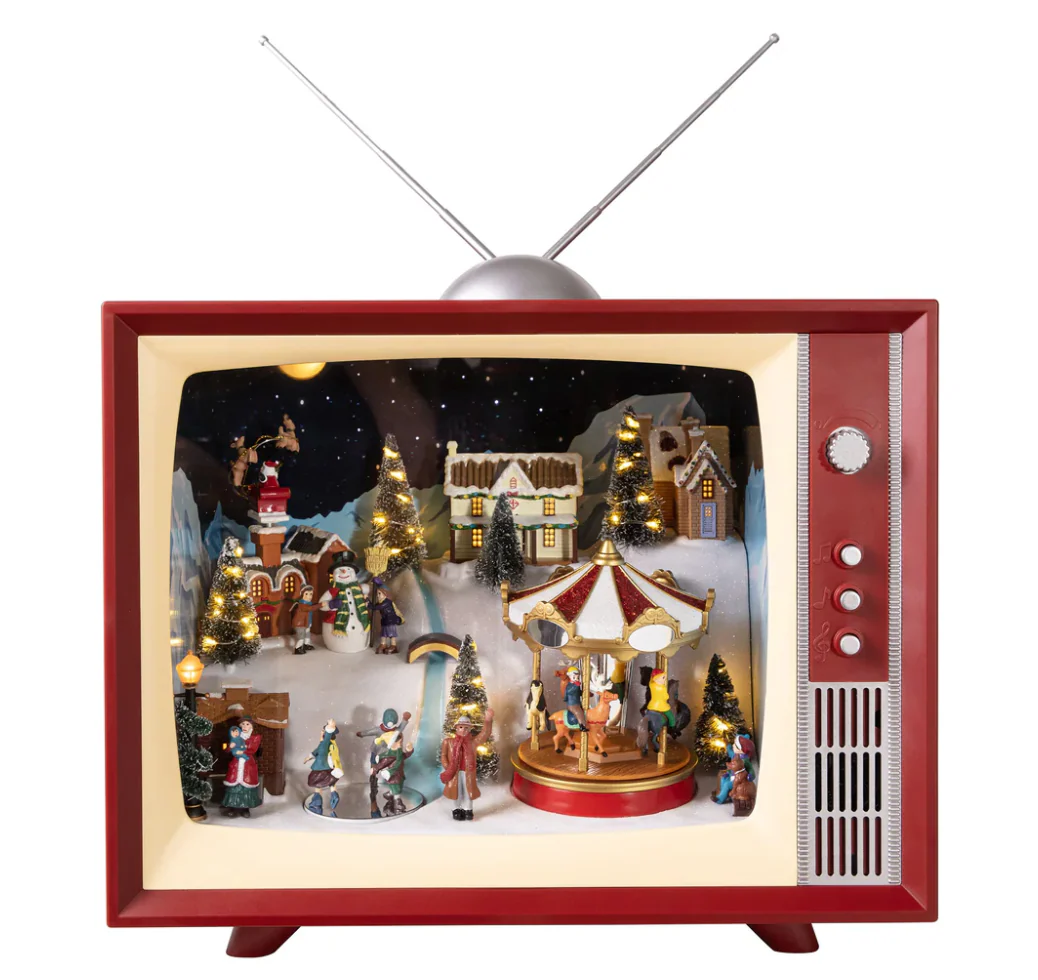 Mr. Christmas Animated Vintage Christmas Television – 15” - Image 2