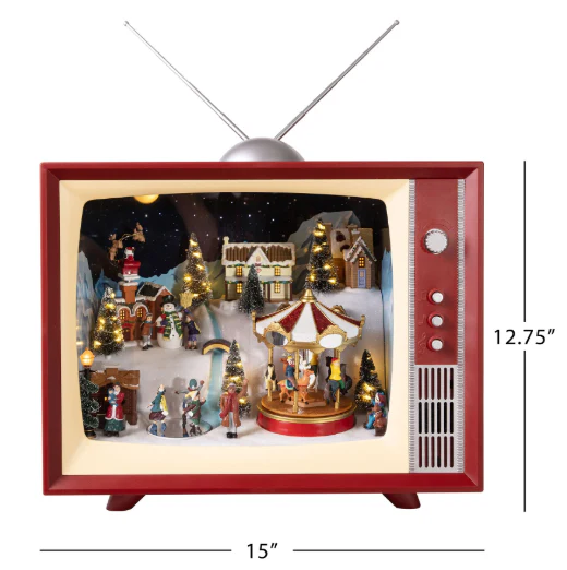 Mr. Christmas Animated Vintage Christmas Television – 15” - Image 3
