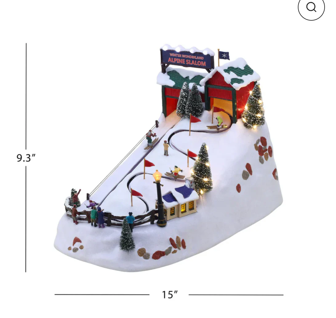 Mr. Christmas Animated Winter Wonderland Alpine Ski Slope – 15" - Image 2