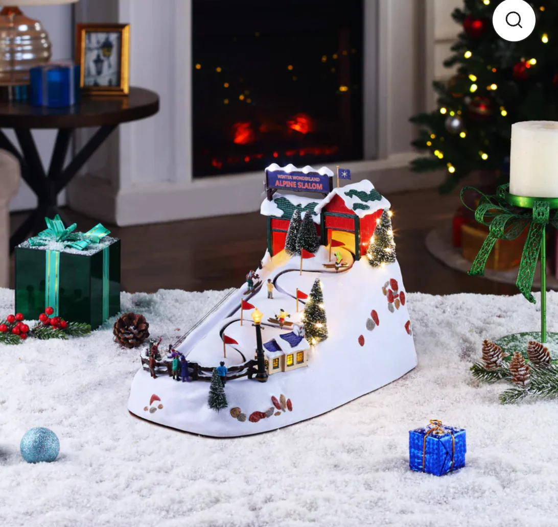 Mr. Christmas Animated Winter Wonderland Alpine Ski Slope – 15" - Image 3