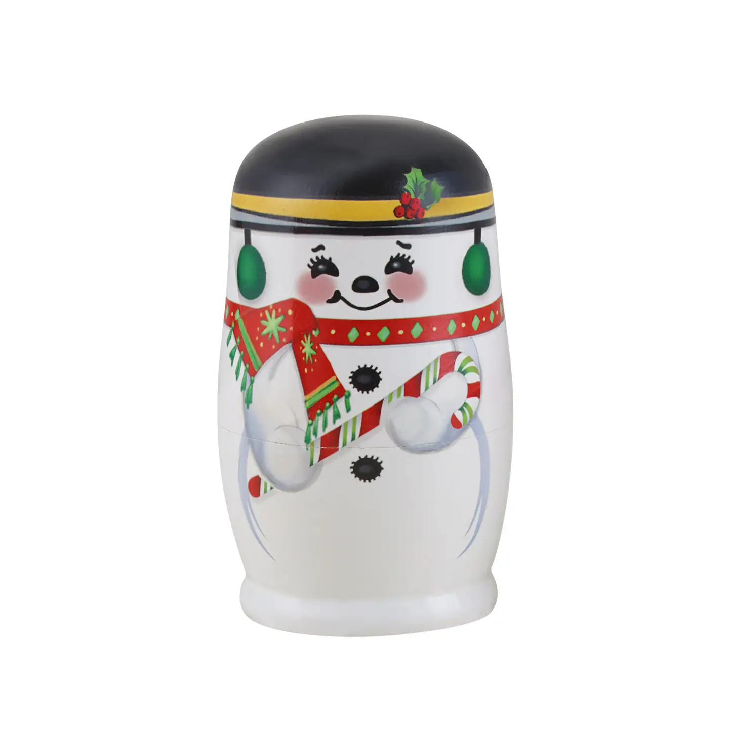 Mr. Christmas Nesting Wood Figures - Set of 5 – Snowman Family - Image 2