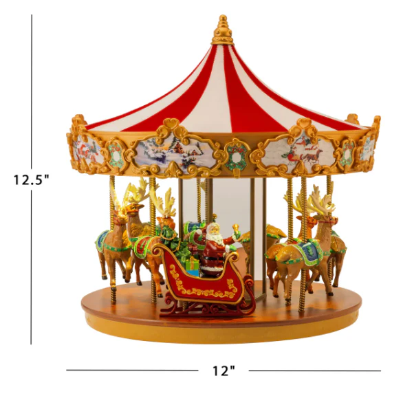 Mr. Christmas Very Merry Animated & Musical Carousel  – 12" - Image 2