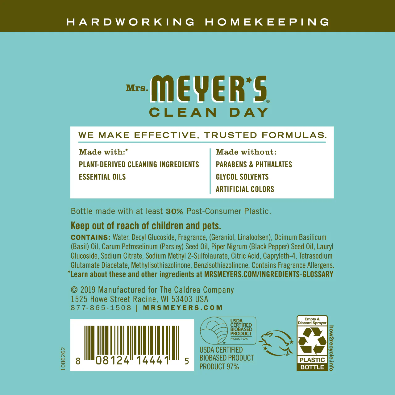 Mrs. Meyer's Basil Multi-Surface Everyday Cleaner Spray – 16oz - Image 2