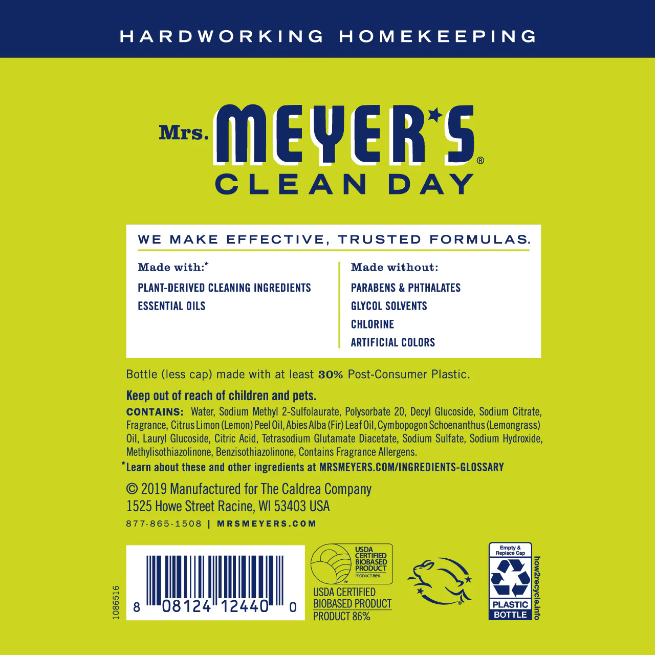 Mrs. Meyer's Lemon Verbena Multi-Surface Concentrate – 32oz - Image 2