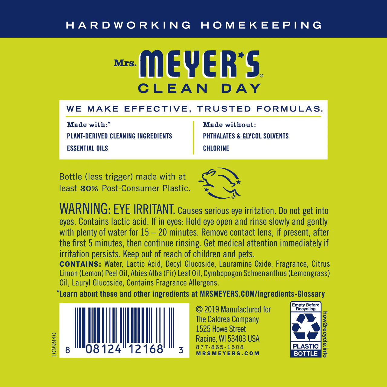 Mrs. Meyer's Lemon Verbena Tub & Tile Cleaner – 33oz - Image 2