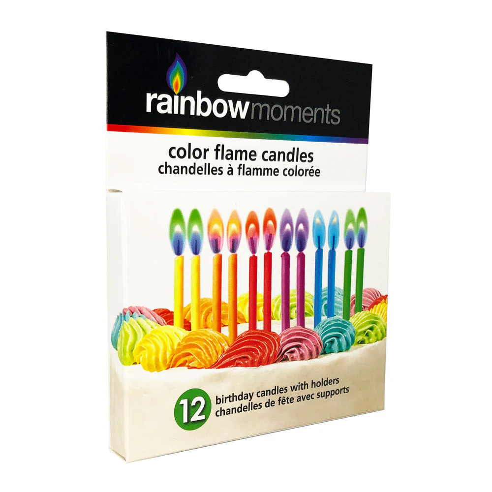 Color Flame Candles β Multi-Color Pack of 12