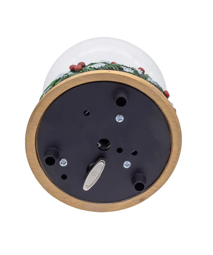 Musical Wind-Up Christmas Tree With Cardinals Motion & Musical Water Globe - Image 3