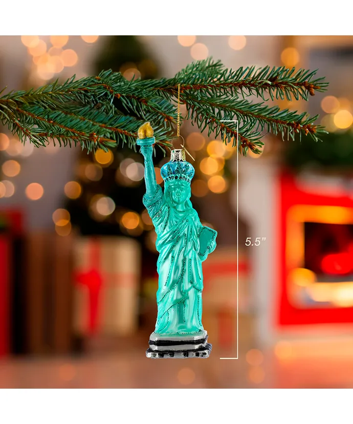 Noble Gems New York City Statue Of Liberty Glass Ornament - Image 3