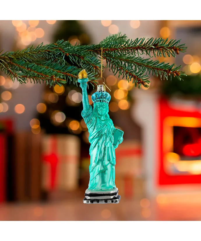Noble Gems New York City Statue Of Liberty Glass Ornament - Image 4