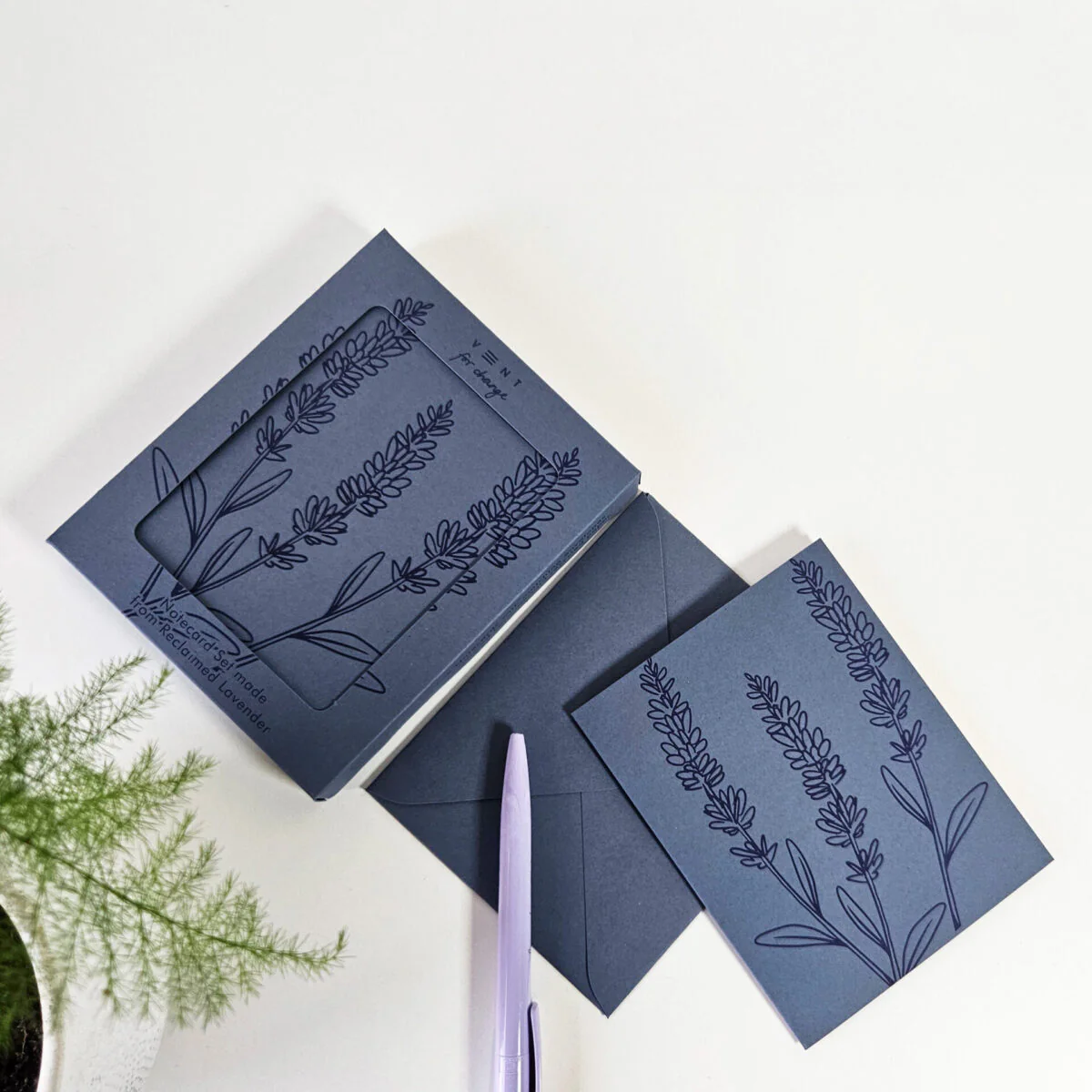 Vent For Change Notecard Made from Reclaimed Lavender – Set of 10 - Image 3