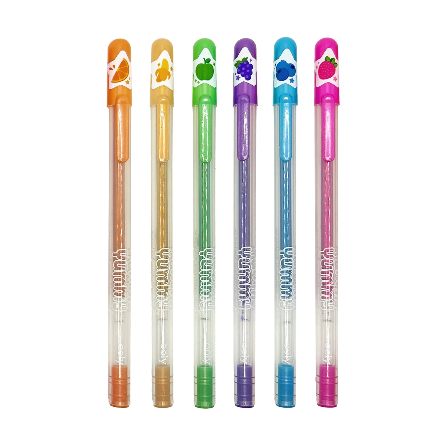 Ooly Yummy Yummy Fruit Scented Gel Pens - Metallic – Set of 6 - Image 3