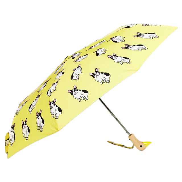 Original Duckhead Auto-Open Eco-Friendly Umbrella – French Bulldog Yellow