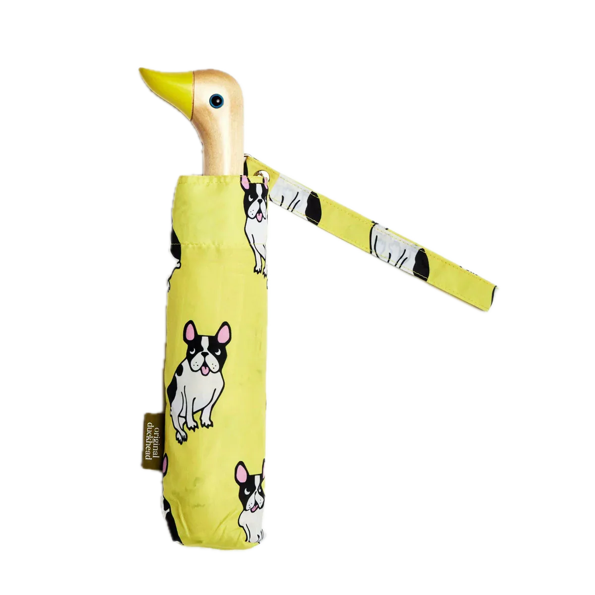 Original Duckhead Auto-Open Eco-Friendly Umbrella – French Bulldog Yellow - Image 2