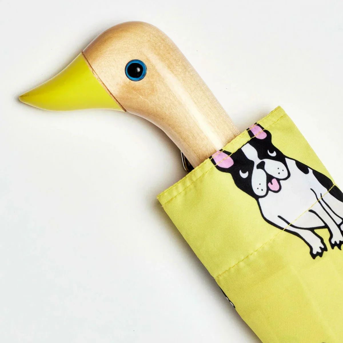 Original Duckhead Auto-Open Eco-Friendly Umbrella – French Bulldog Yellow - Image 4