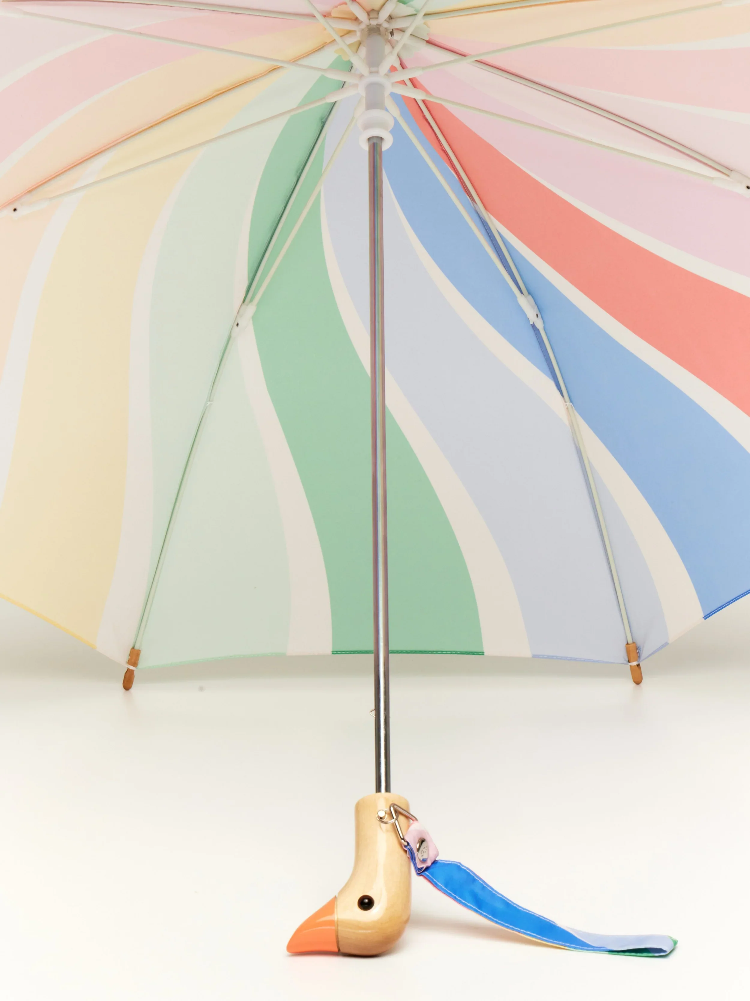 Original Duckhead Duckling x Meri Meri Umbrella For Kids – Rainbow Stripes - Image 4