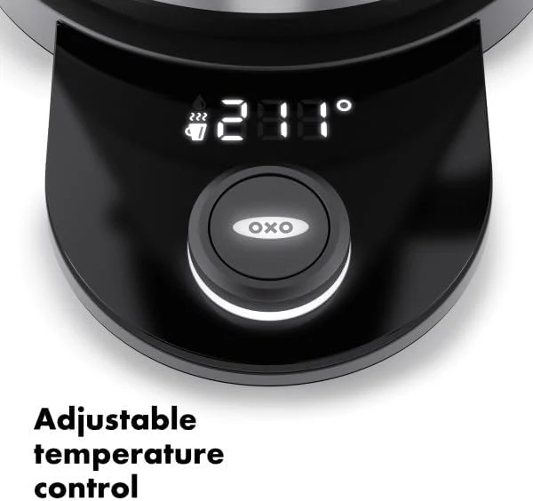 OXO Adjustable Temperature Electric Kettle – Clear Glass - Image 4