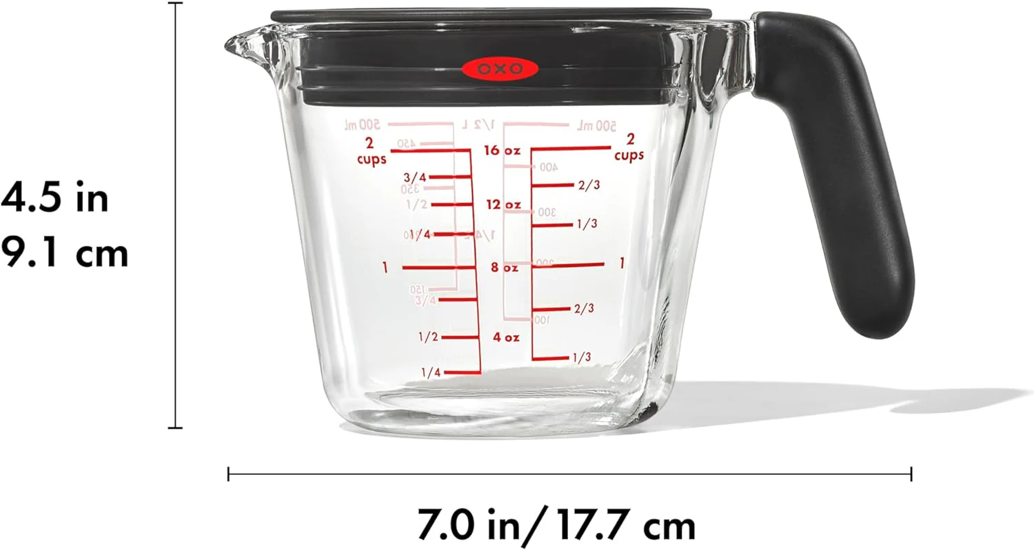 OXO Glass Measuring Cup With Lid- 2 Cup - Image 2