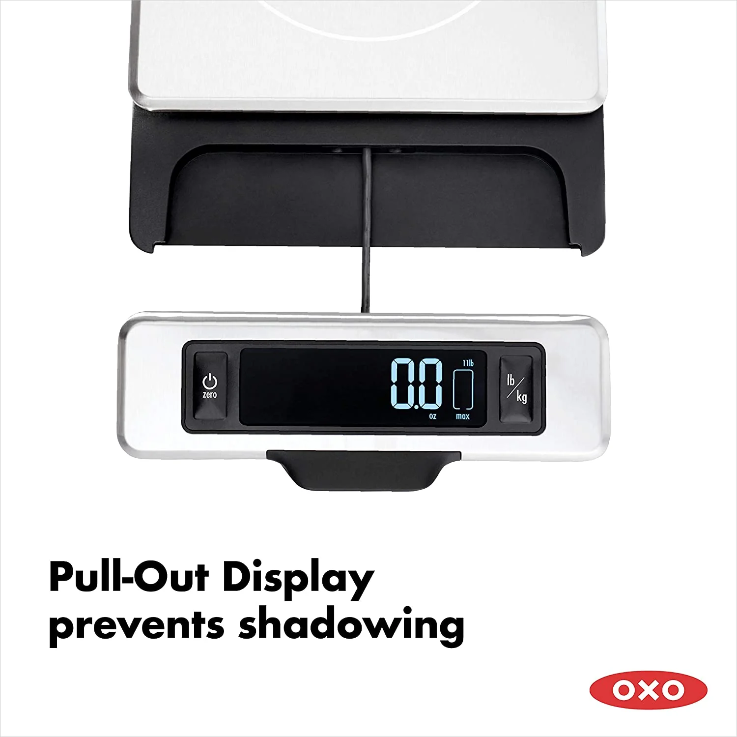 OXO Good Grips 11-Pound Stainless Steel Food Scale with Pull-Out Display - Image 2