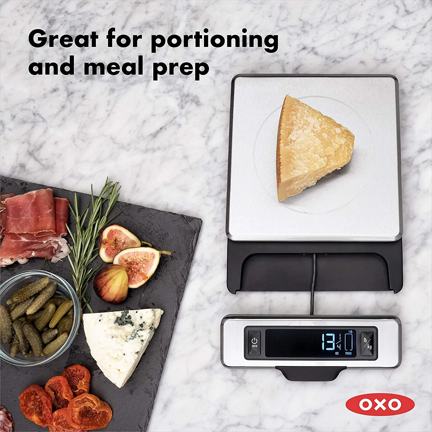 OXO Good Grips 11-Pound Stainless Steel Food Scale with Pull-Out Display - Image 4