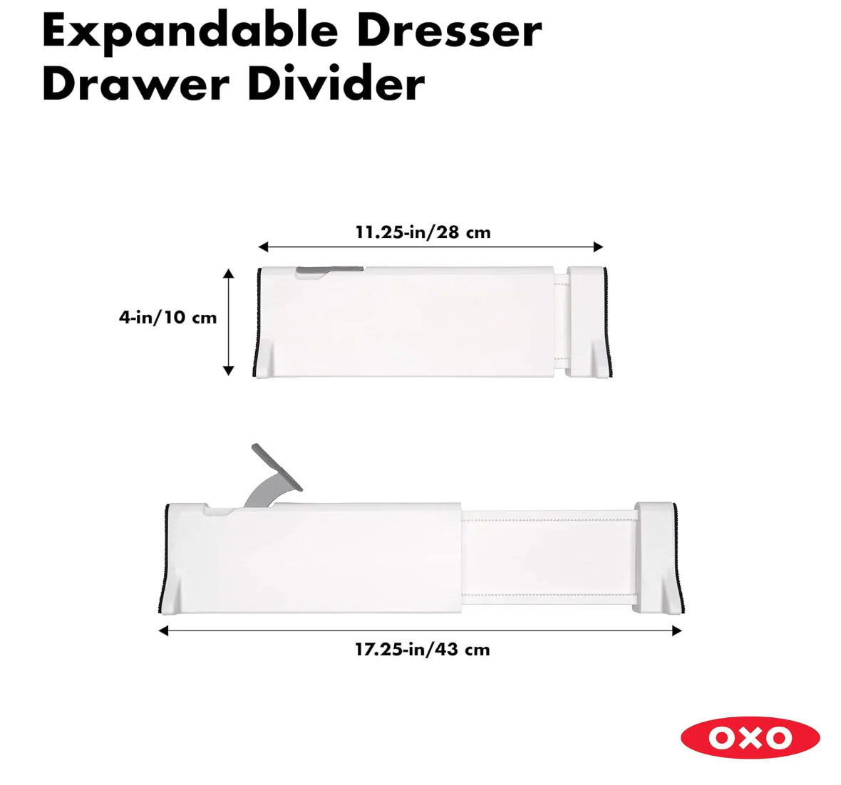 OXO Good Grips Expandable Dresser Drawer Divider - 2 Pack - Image 4