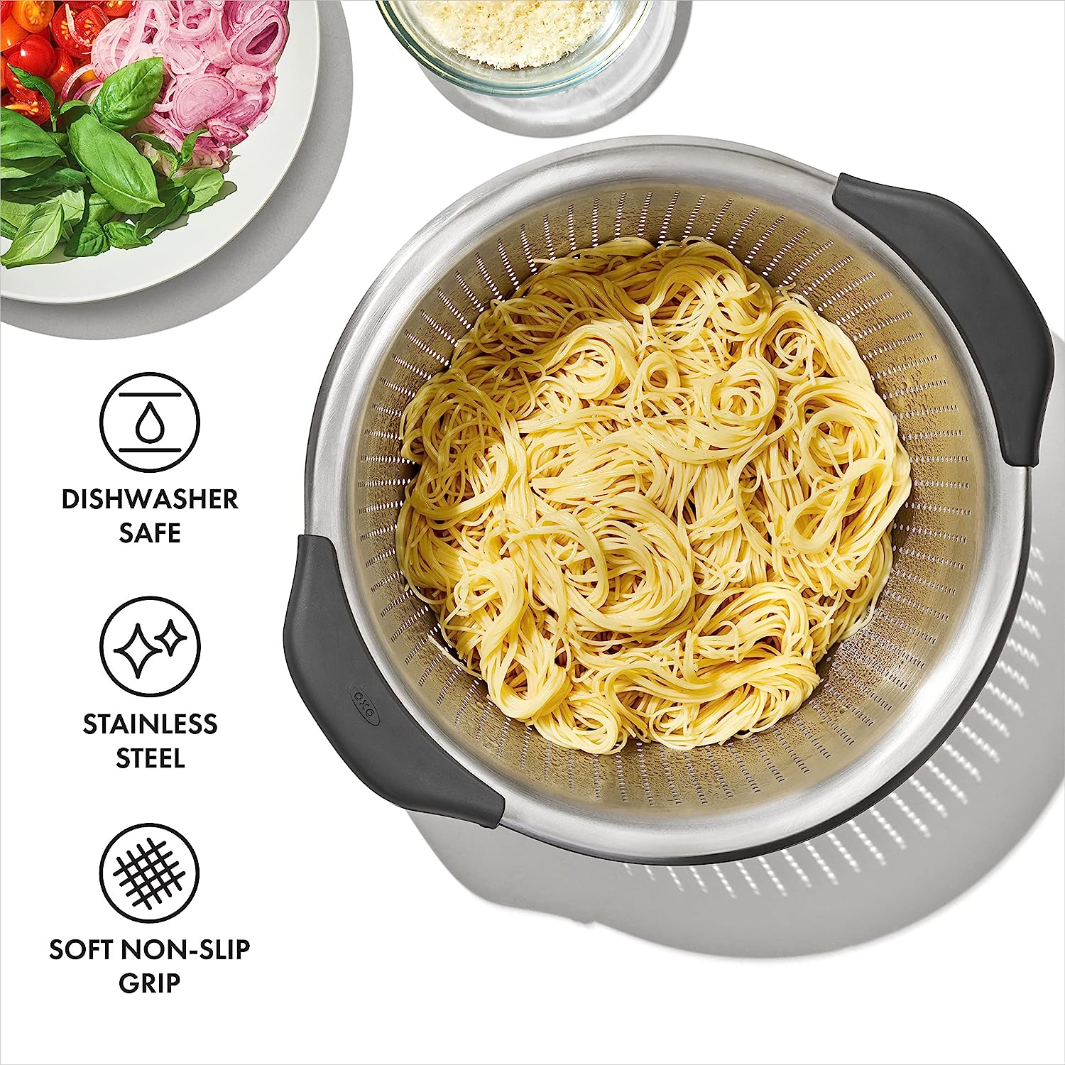 OXO Good Grips Stainless Steel 5 qt./ 4.7 L Colander - Image 2