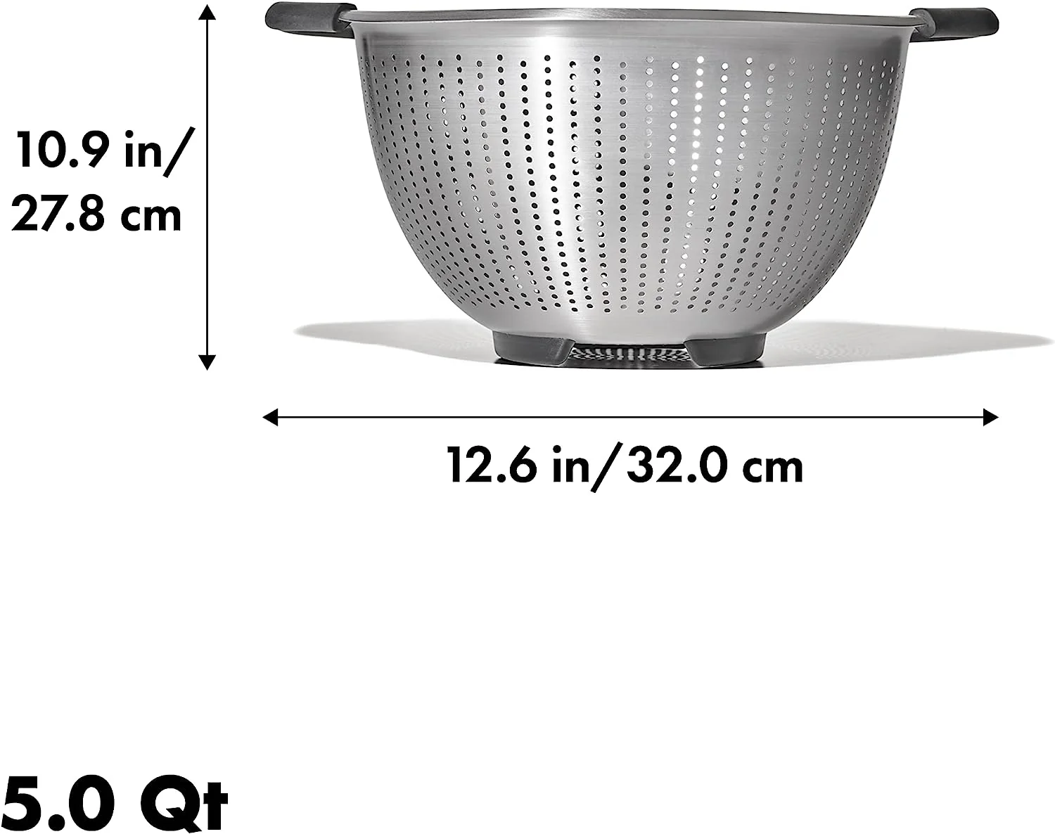 OXO Good Grips Stainless Steel 5 qt./ 4.7 L Colander - Image 6