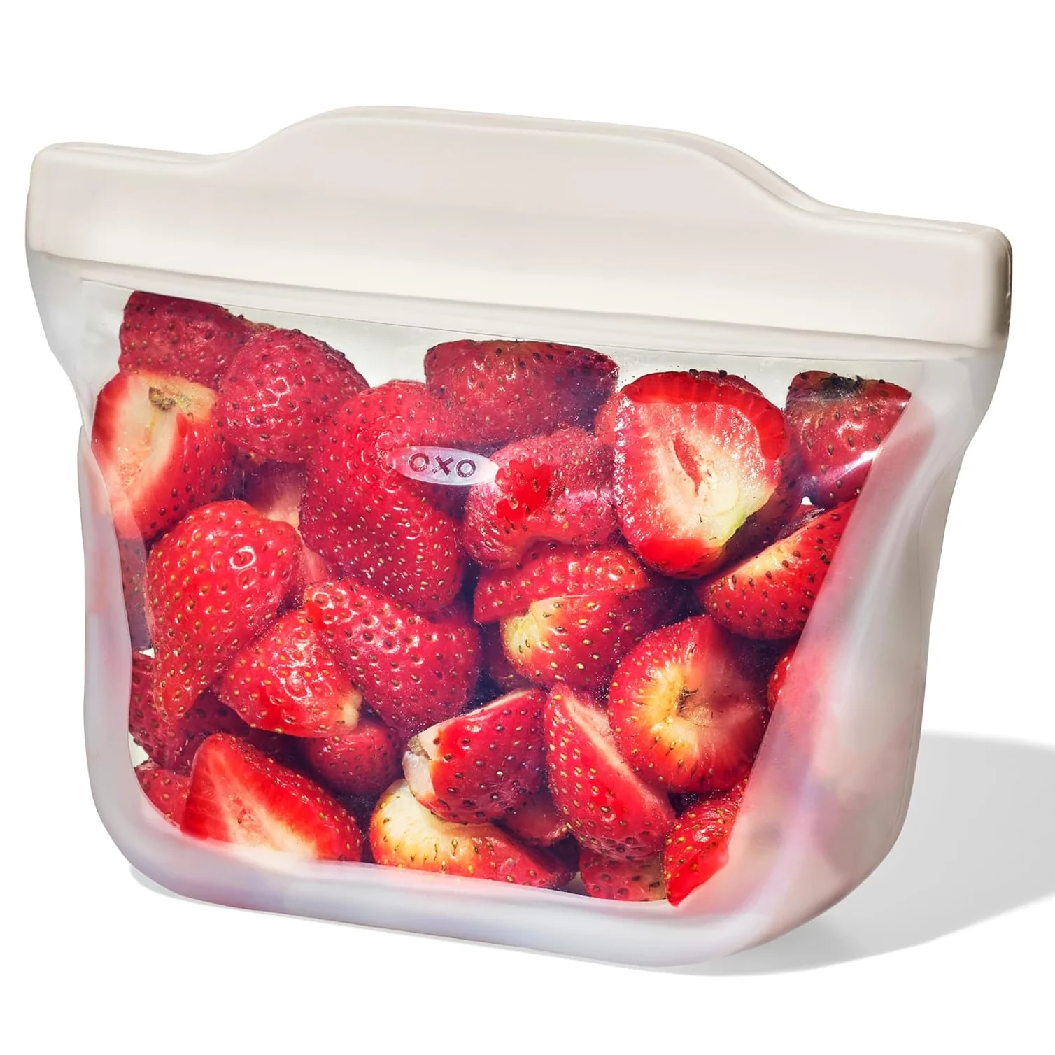 OXO Good Grips Stand-Up Silicone Reusable Snack Bag – 12 oz – Oat - Image 2