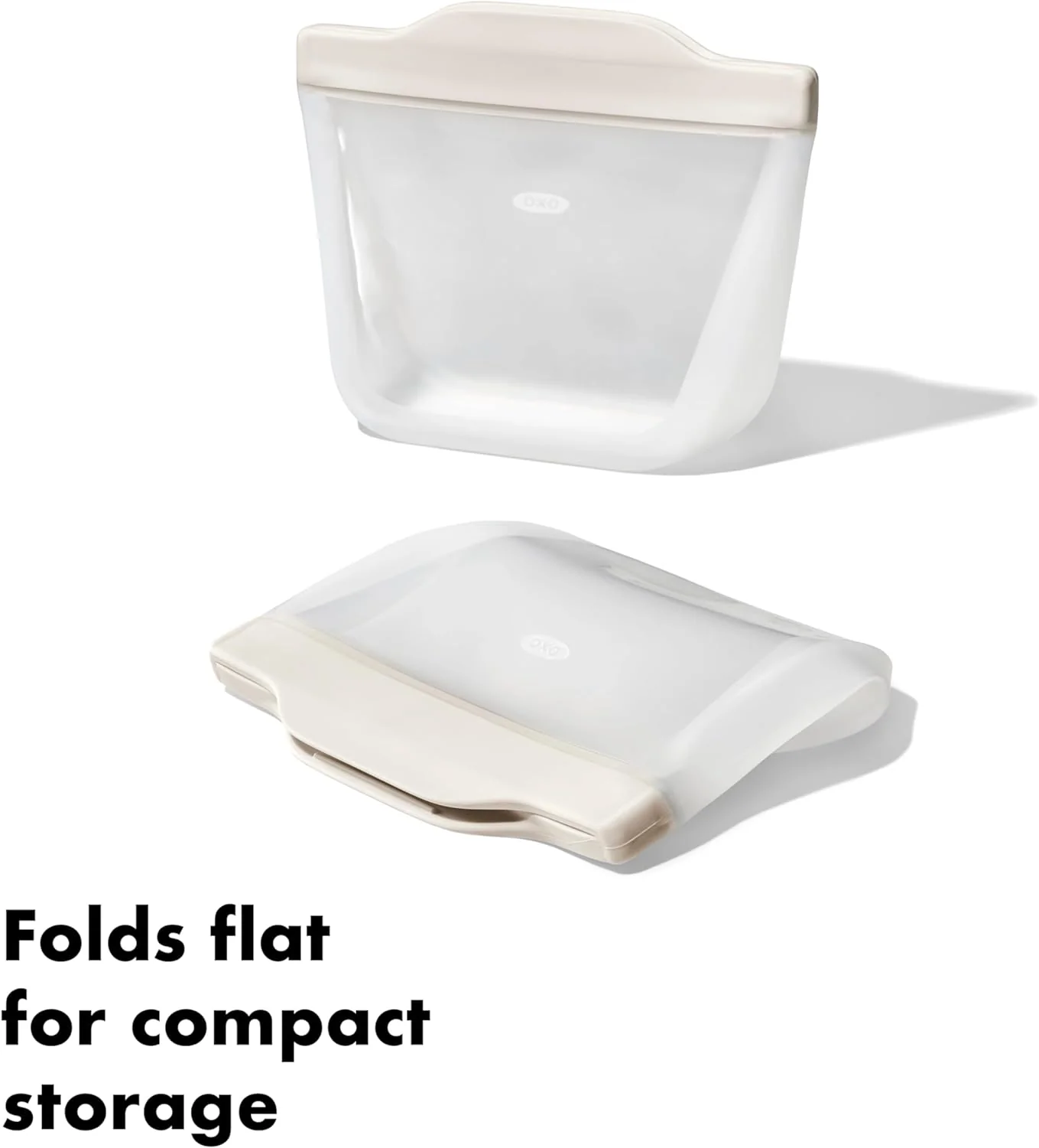 OXO Good Grips Stand-Up Silicone Reusable Snack Bag – 12 oz – Oat - Image 4