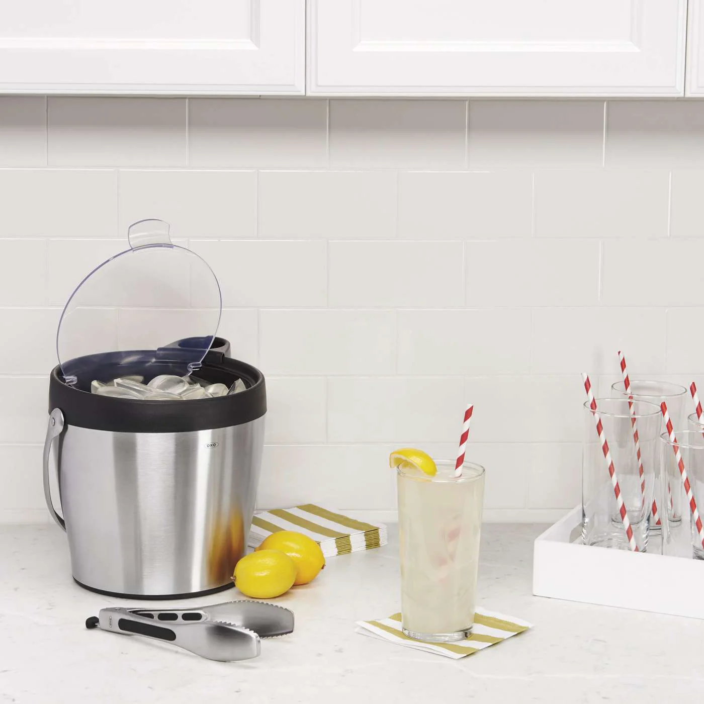 OXO Steel Ice Bucket & Tong Set - Image 3