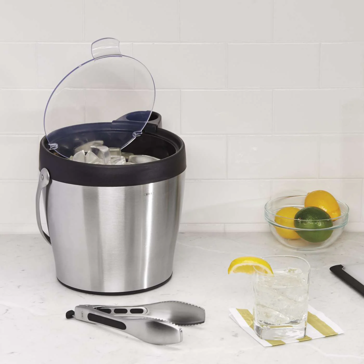 OXO Steel Ice Bucket & Tong Set - Image 5