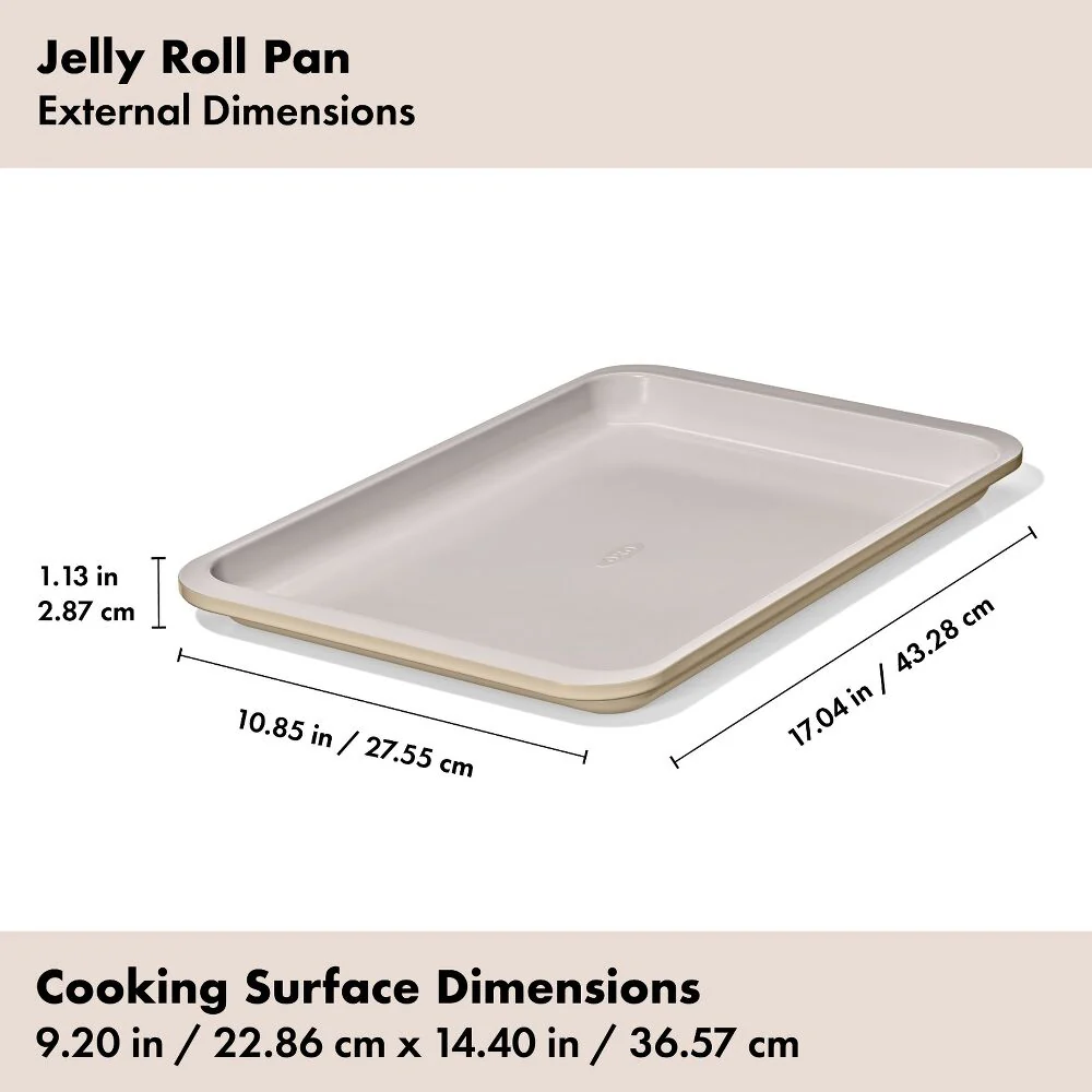 Oxo Non-Stick Pro Ceramic Coated Metal Bakeware Jelly Roll Pan โ 11" x 17" - Image 4