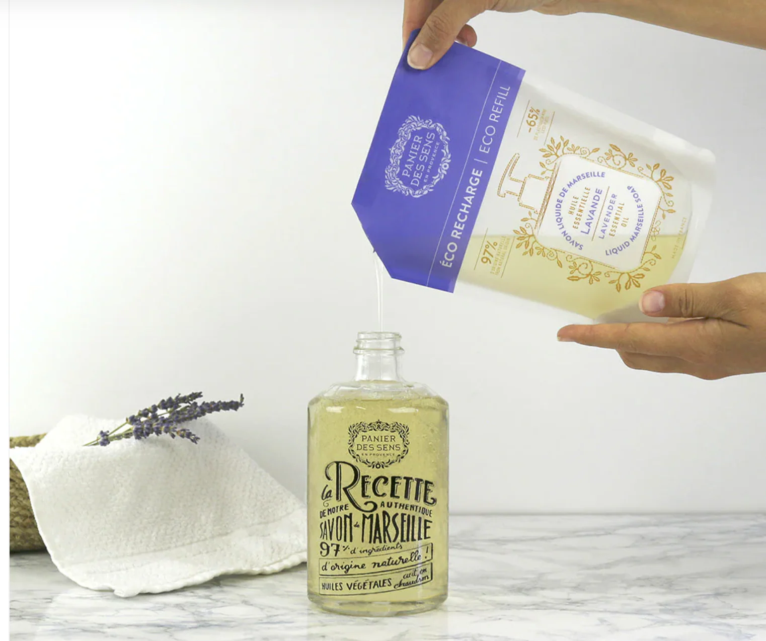 Panier Des Sens Liquid Marseille Soap Refill – Relaxing Lavender - 16.9oz - Image 2